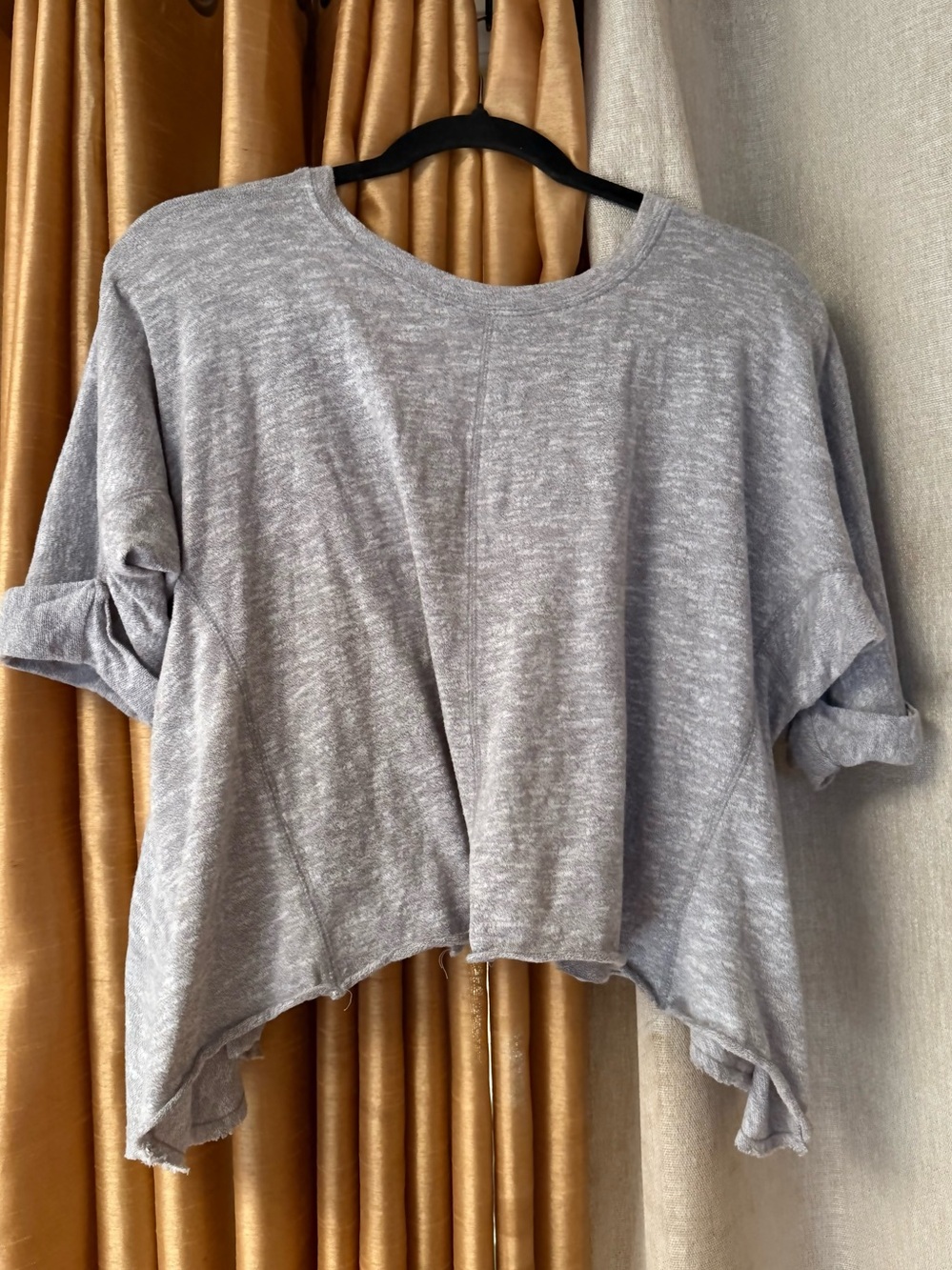 Grey Lightweight Slub Knit Swing silhouette Women's Top